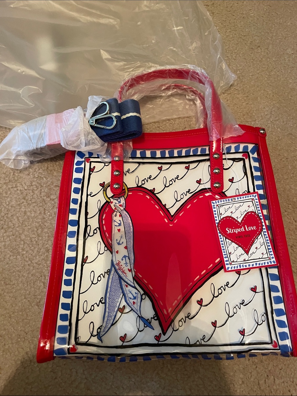 Brighton Striped Love tote nwt